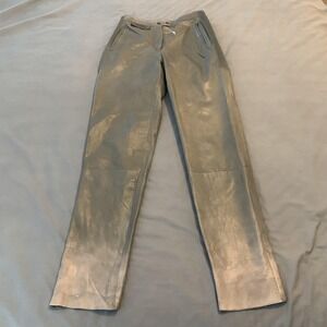 Vintage Marsee Leather Pants Mens 30 Gray Motorcycle Riding Zip Pockets 80s